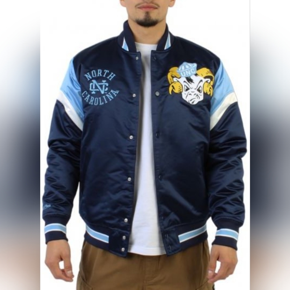 Mitchell & Ness UNC Satin Jacket XL - Picture 1 of 7